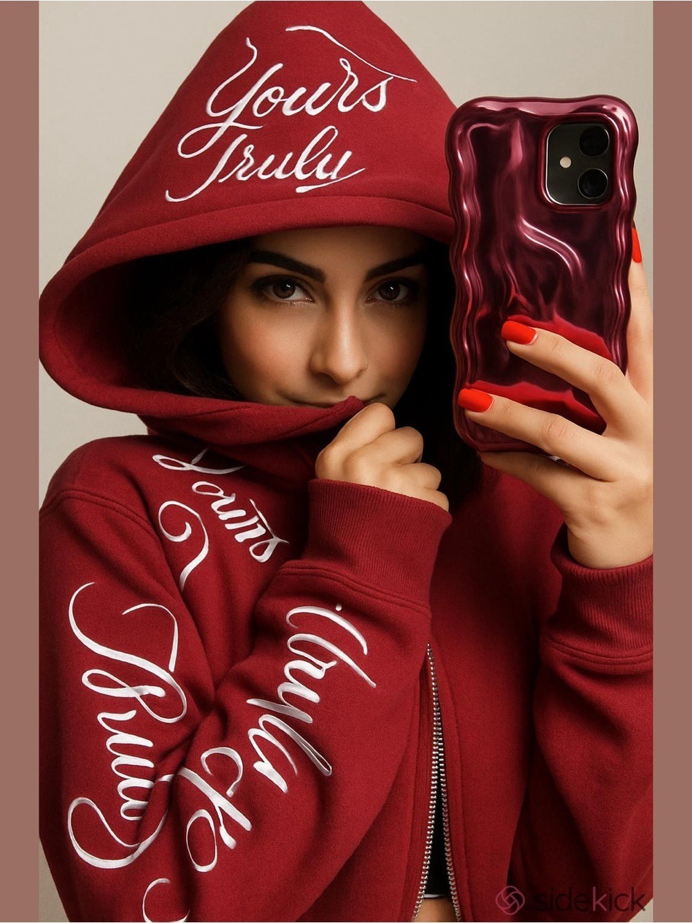 Phora Yours Truly Love Yourself Zip Up Hoodie Large